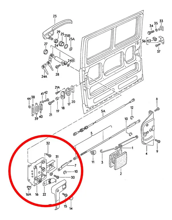 CERRADURA DE PUERTA CORREDIZA A MANIJA PARA VW COMBI - Image 3