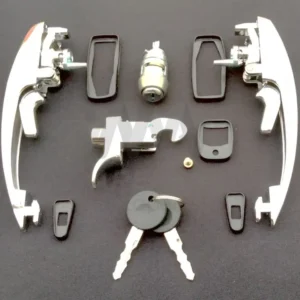 KIT DE MANIJAS CON CHAPA TAPA DE MOTOR CROMADA Y SWITCH A 1 LLAVE PARA VW SEDAN VOCHO