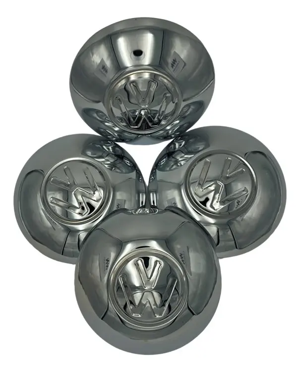 KIT DE 4 TAPONES CROMADOS CON LOGO "VW GRANDE" PARA VW SEDAN VOCHO DE 4 Y 5 BIRLOS - Image 3