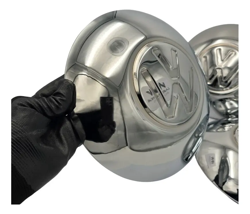KIT DE 4 TAPONES CROMADOS CON LOGO "VW GRANDE" PARA VW SEDAN VOCHO DE 4 Y 5 BIRLOS - Image 2
