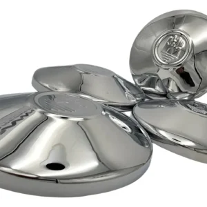 KIT DE 4 TAPONES DE PLATO CROMADOS CON LOGO CASTILLO PARA VW SEDAN VOCHO