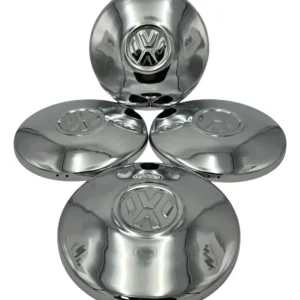 JUEGO DE 4 TAPONES POLVERA PLANOS CROMADOS PARA VW SEDAN VOCHO Y VW COMBI