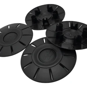 4 TAPONES NEGROS DE CENTRO DE RIN 16 PARA CRAFTER, TRANSPORTER Y AMAROK