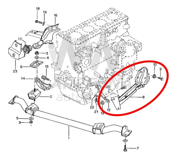 BASE SOPORTE DE MOTOR (MANO DE CHANGO) PARA COMBI - Image 2