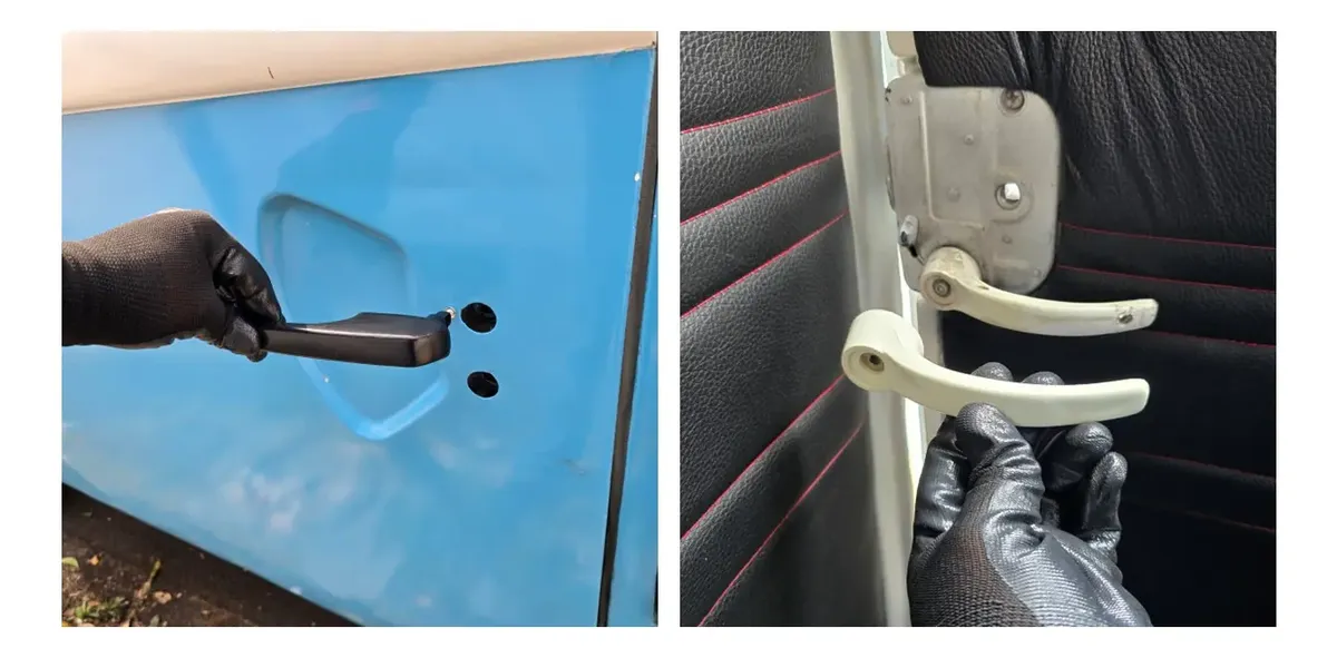 KIT DE MANIJAS DE APERTURA NEGRA PARA PUERTA CORREDIZA DE VW COMBI - Image 2