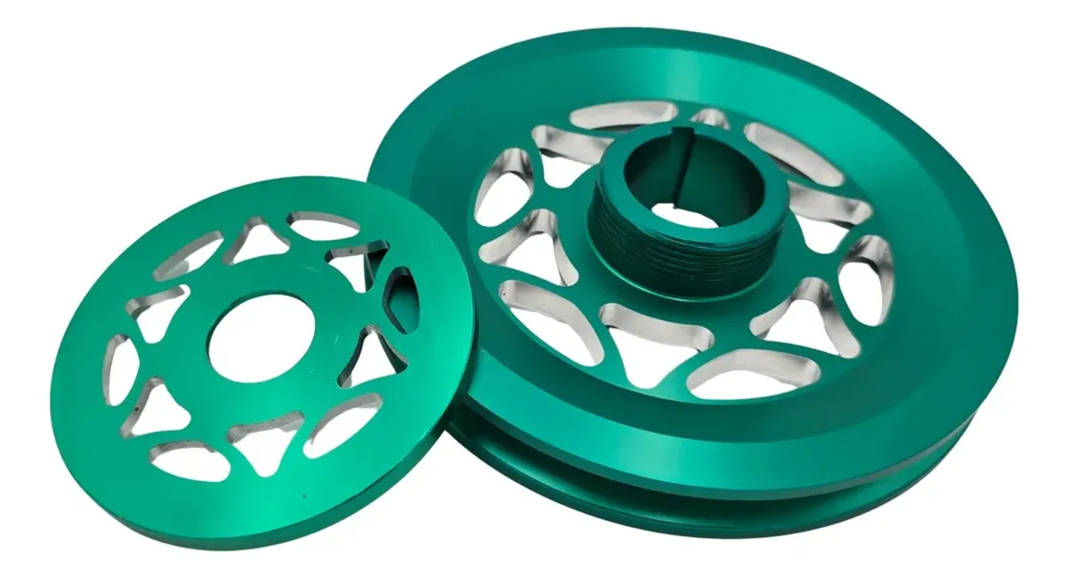 KIT DE POLEA CIGÜEÑAL Y POLEA DE ALTERNADOR O GENERADOR VERDE PARA VW SEDAN VOCHO - Image 2